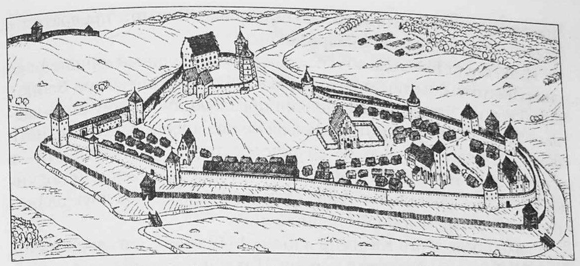 Верхний и Нижний замки в Вильне в XV веке (из книги Тараса).