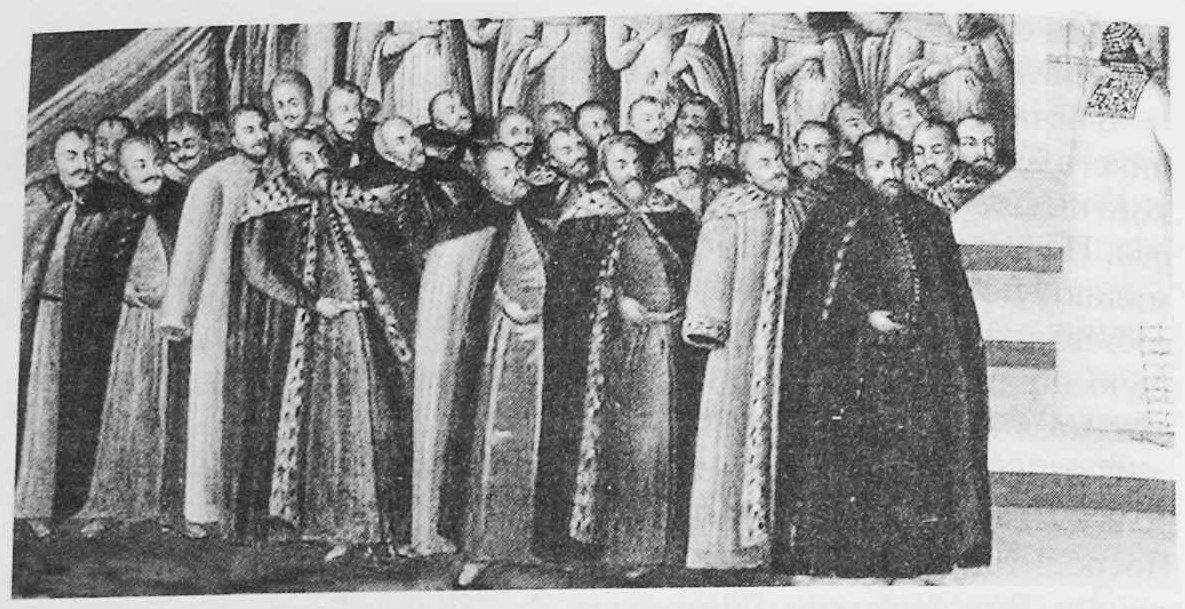Паны рады ВКЛ (изображение 1604 года, из книги Тараса).